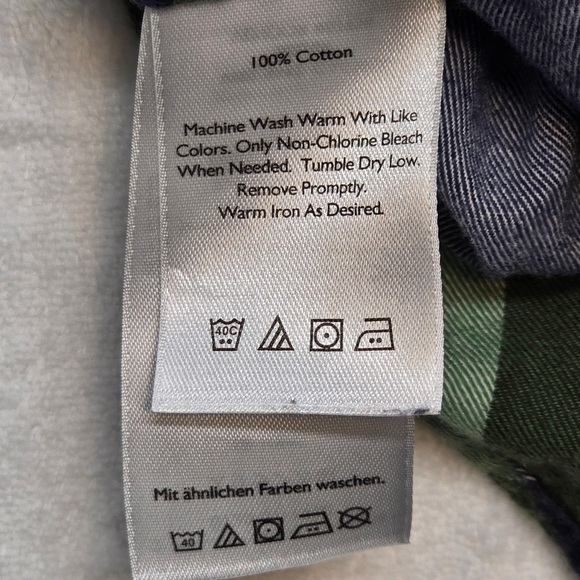 Eddie Bauer Classic Fit Plaid Flannel Shirt Green Blue Men’s M - Picture 4 of 8